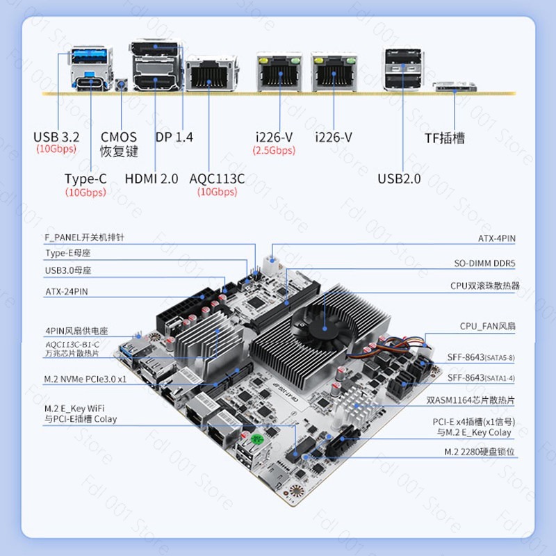 N150 8-Bay 10GbE NAS-Motherboa – Mini Itx Dual 2.5G Nas Motherboard Bewertung und Preis